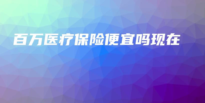 百万医疗保险便宜吗现在-保点通