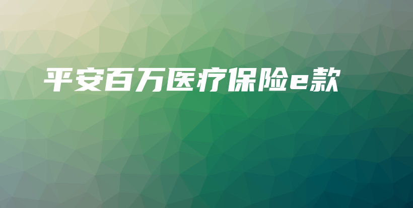 平安百万医疗保险e款-保点通