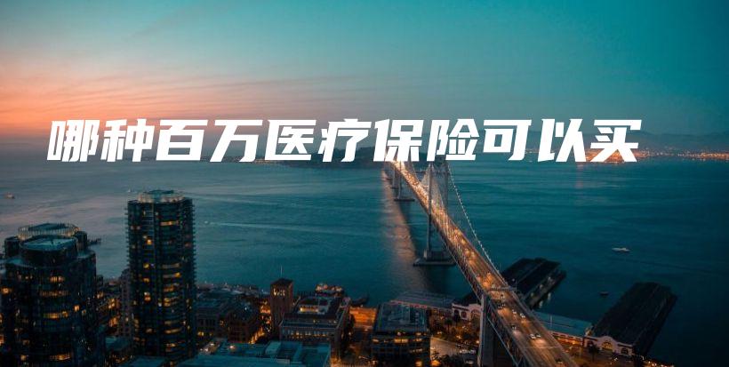 哪种百万医疗保险可以买-保点通