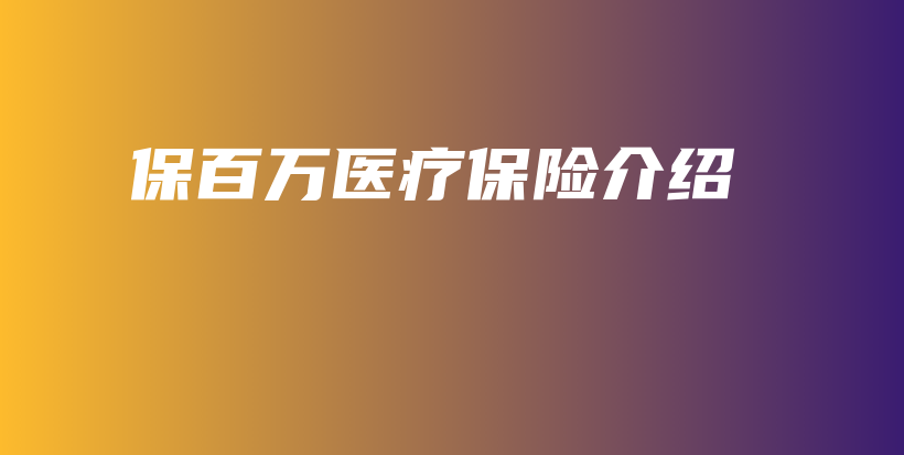 保百万医疗保险介绍-保点通
