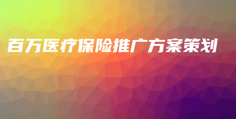 百万医疗保险推广方案策划-保点通