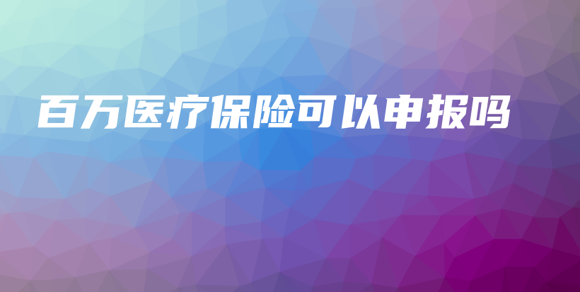 百万医疗保险可以申报吗-保点通