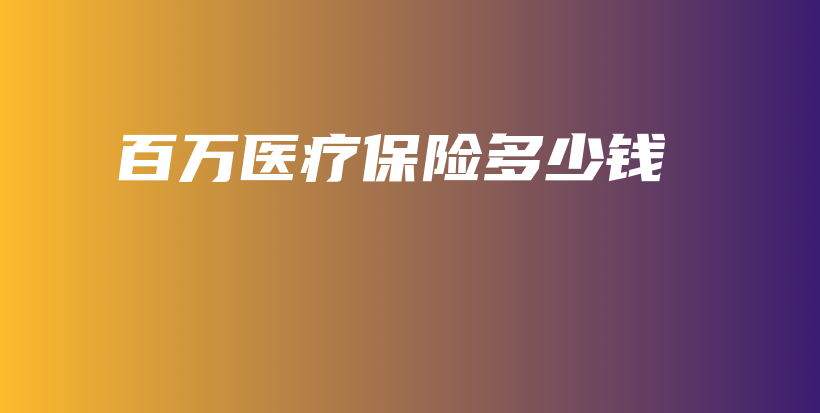 百万医疗保险多少钱-保点通