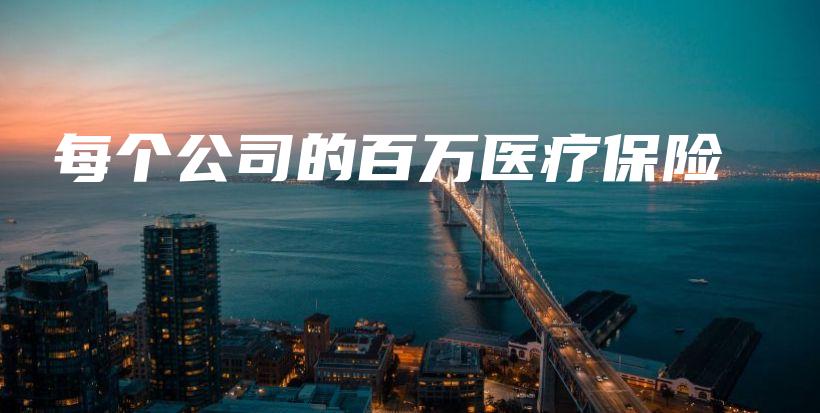 每个公司的百万医疗保险-保点通