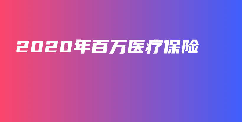 2020年百万医疗保险-保点通