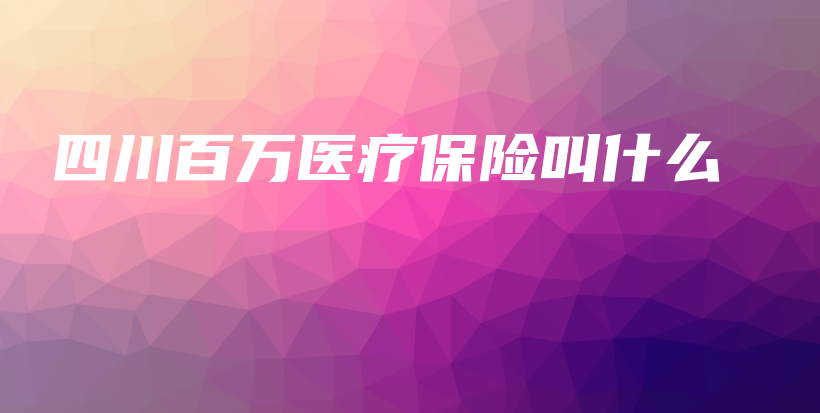 四川百万医疗保险叫什么-保点通