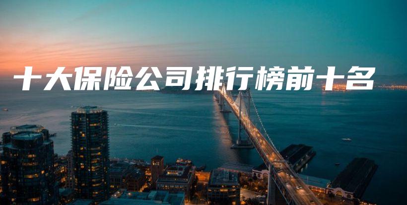 十大保险公司排行榜前十名-保点通