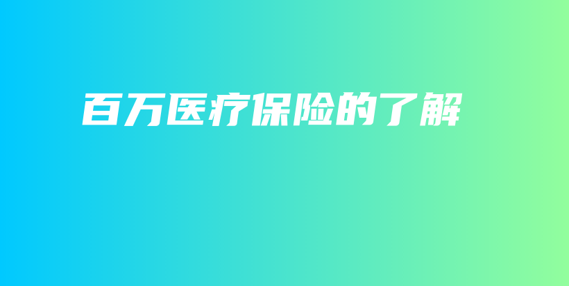 百万医疗保险的了解-保点通
