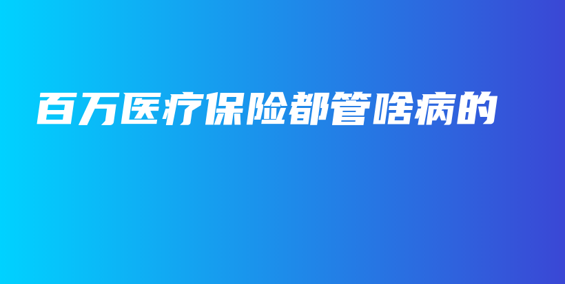 百万医疗保险都管啥病的-保点通