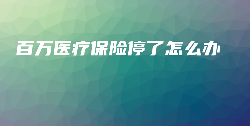 百万医疗保险停了怎么办-保点通